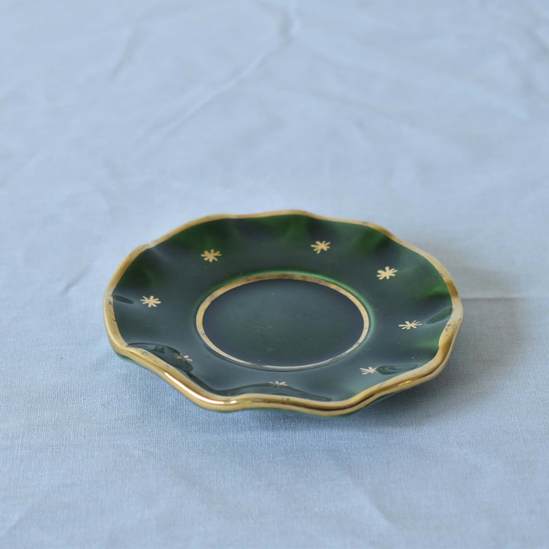 ア.ドラサンヴァル A.Dressinval ミニカップ＆ソーサー 4cm ダークグリーン