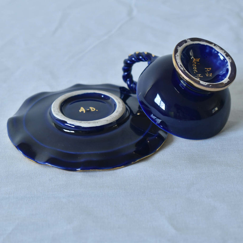 ア.ドラサンヴァル A.Dressinval ミニカップ＆ソーサー 4cm ブルー