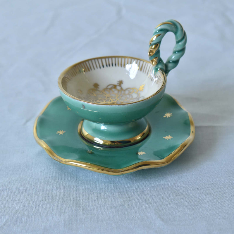 ア.ドラサンヴァル A.Dressinval ミニカップ＆ソーサー 4cm グリーン