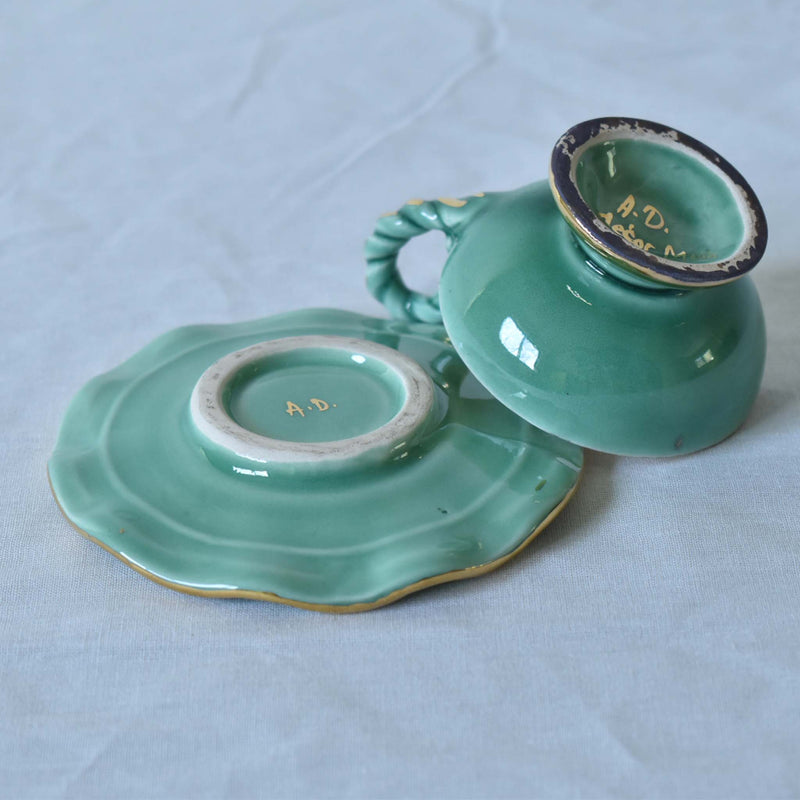 ア.ドラサンヴァル A.Dressinval ミニカップ＆ソーサー 4cm グリーン