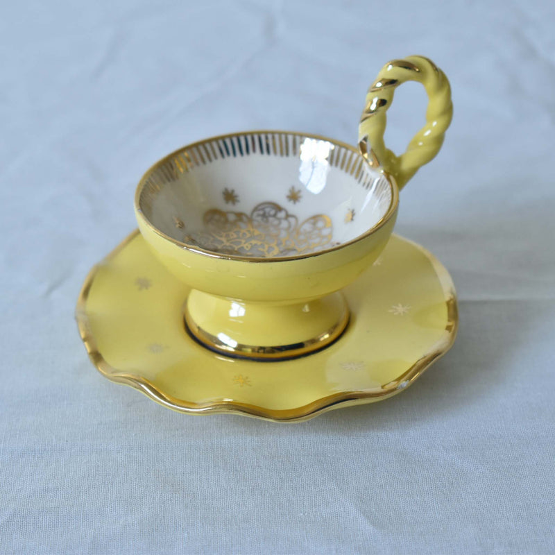 ア.ドラサンヴァル A.Dressinval ミニカップ＆ソーサー 4cm イェロー