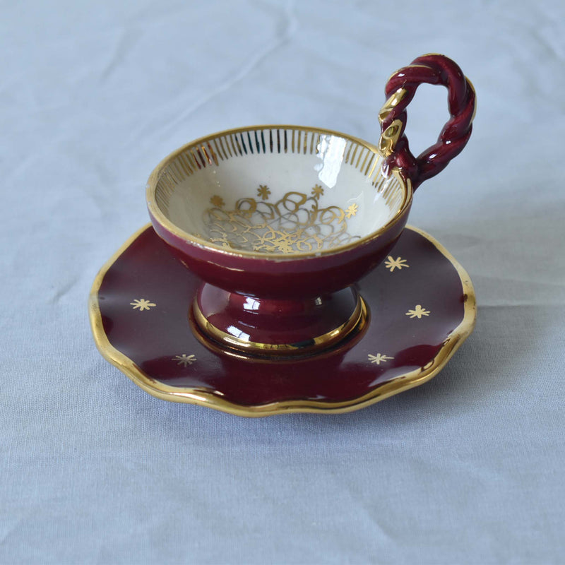 ア.ドラサンヴァル A.Dressinval ミニカップ＆ソーサー 4cm レッド