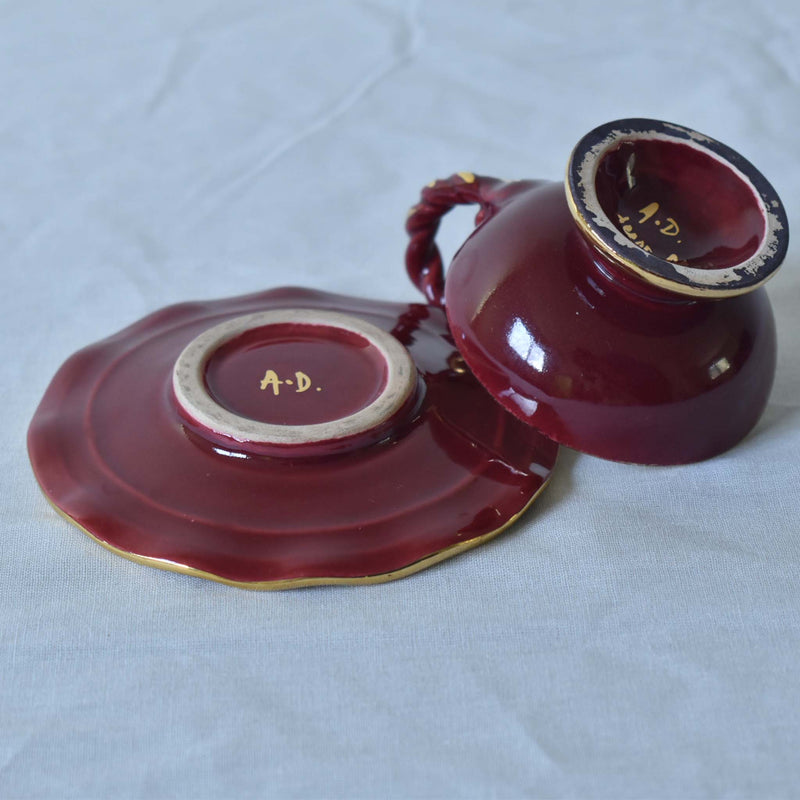 ア.ドラサンヴァル A.Dressinval ミニカップ＆ソーサー 4cm レッド