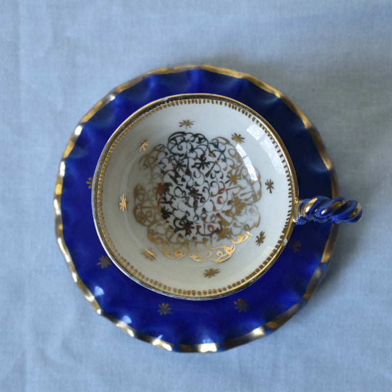 ア.ドラサンヴァル A.Dressinval ミニカップ＆ソーサー 3cm ブルー