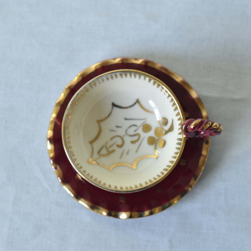 ア.ドラサンヴァル A.Dressinval ミニカップ＆ソーサー ヒイラギ レッド