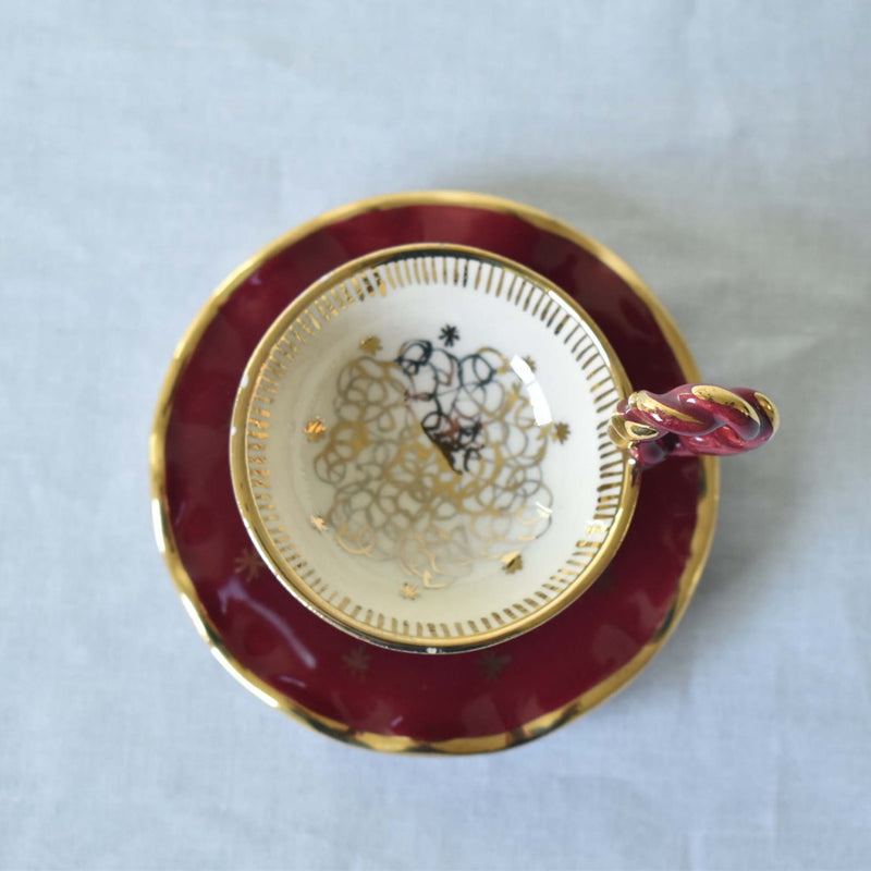 ア.ドラサンヴァル A.Dressinval ミニカップ＆ソーサー 4cm レッド