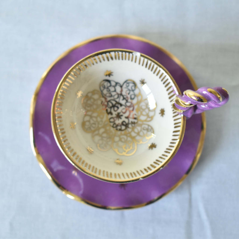 ア.ドラサンヴァル A.Dressinval ミニカップ＆ソーサー 4cm パープル