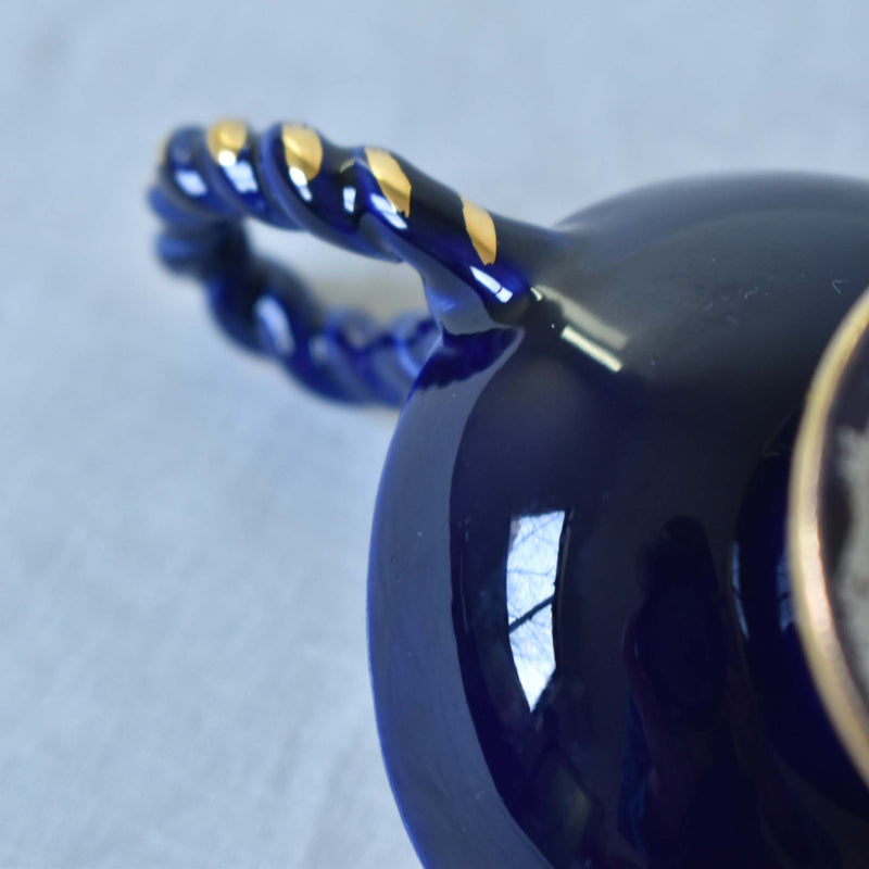 ア.ドラサンヴァル A.Dressinval ミニカップ＆ソーサー 4cm ブルー