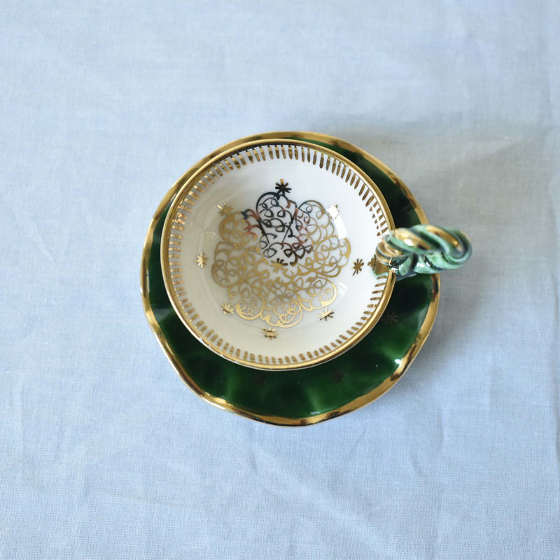 ア.ドラサンヴァル A.Dressinval ミニカップ＆ソーサー 4cm ダークグリーン