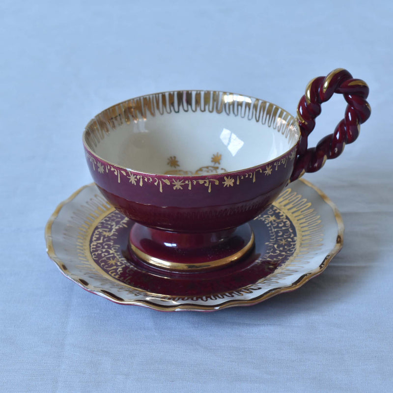 ア.ドラサンヴァル A.Dressinval チョコレートカップ&ソーサー　レッド