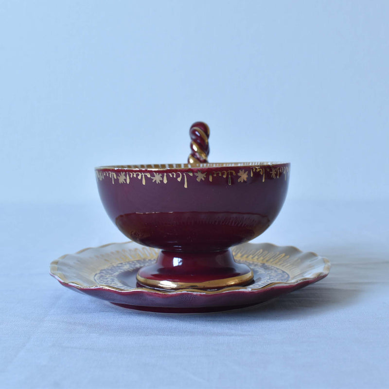 ア.ドラサンヴァル A.Dressinval チョコレートカップ&ソーサー　レッド