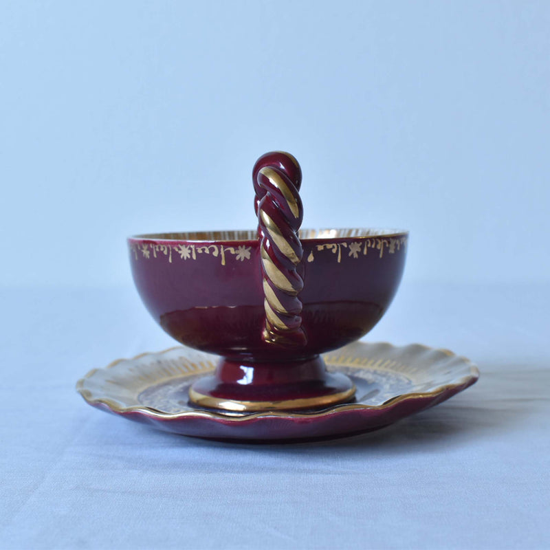 ア.ドラサンヴァル A.Dressinval チョコレートカップ&ソーサー　レッド