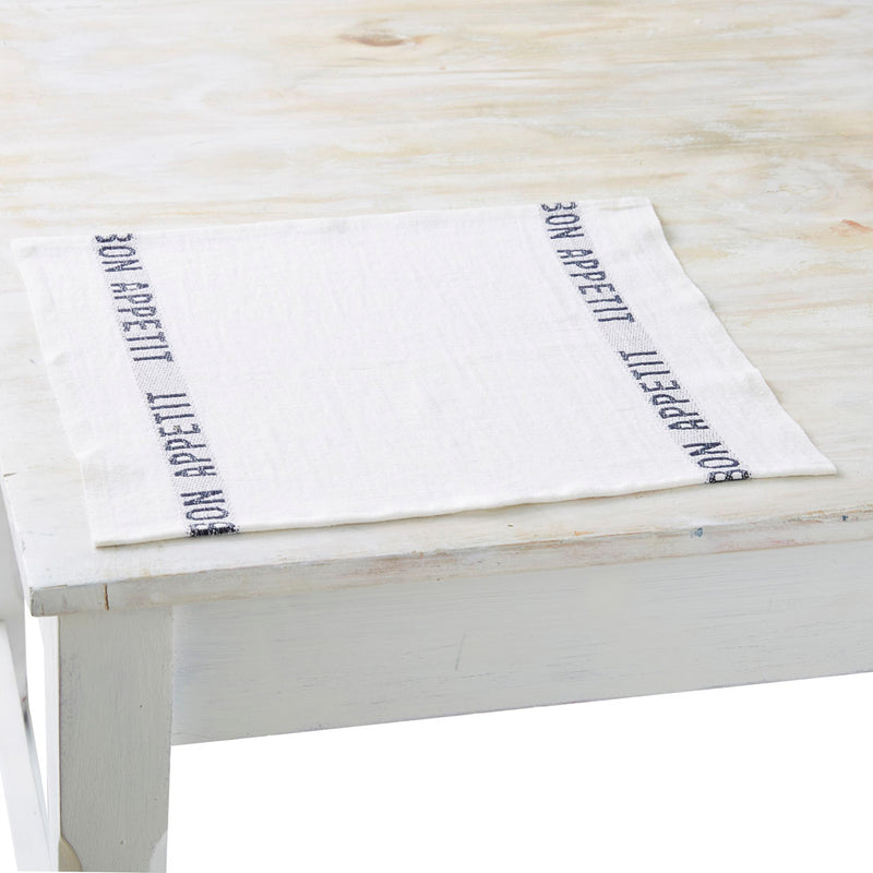 プレイスマット　BON APPETIT ホワイト/ブラック