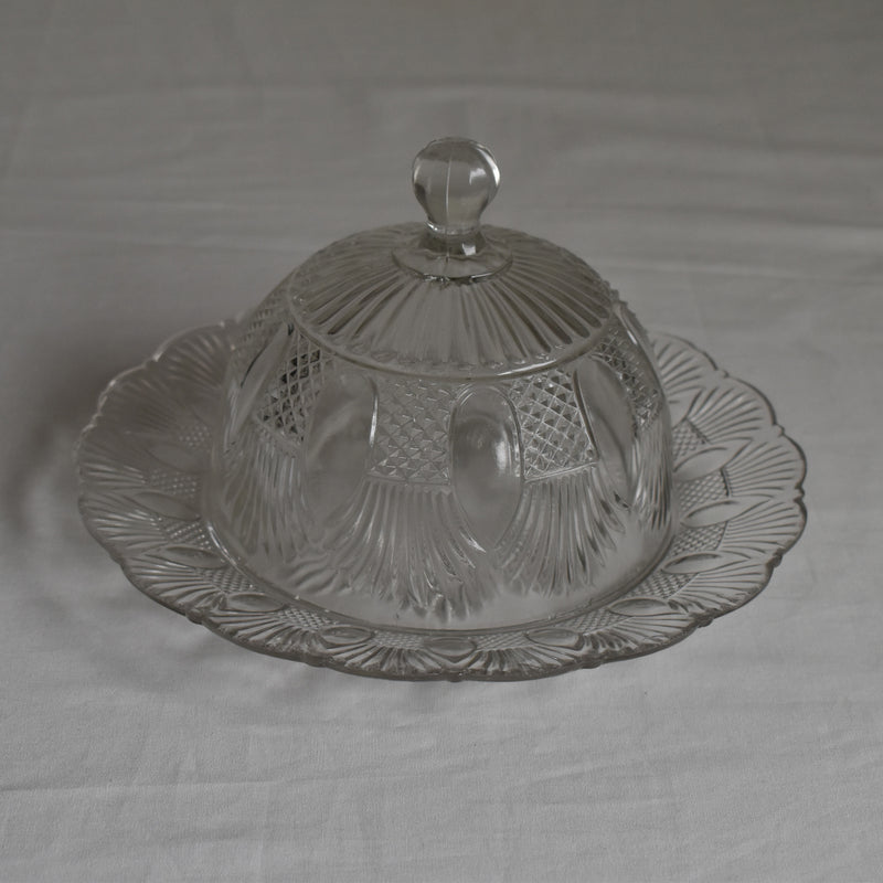 Vintage Glass Dome & Plate BAYEL