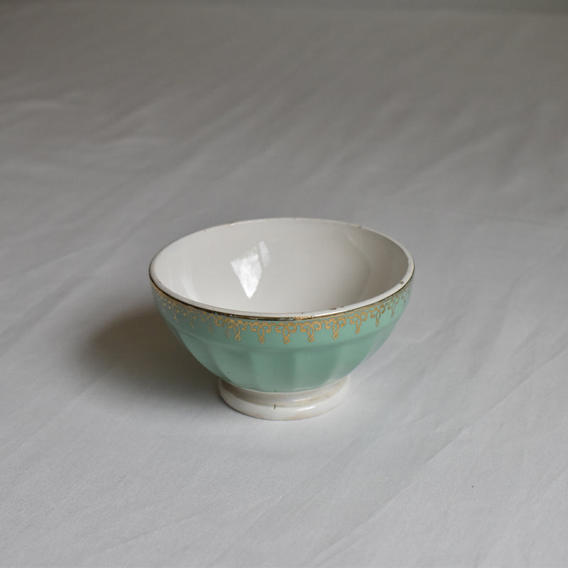 Vintage Cafe au Lait Bowl Digoin & Sarreguemines Petit vert