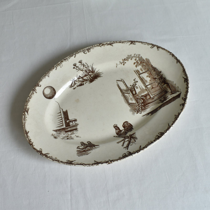 Antique Oval Plate HB&C Terre de fer