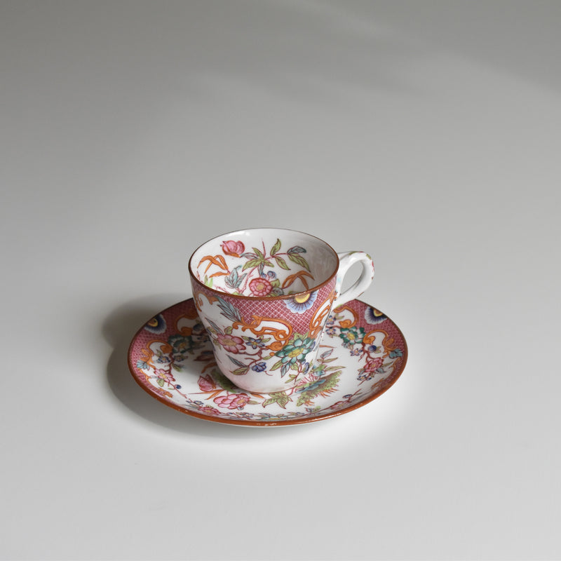 Antique Coffee Cup & Saucer, Sarreguemines Minton 216 D