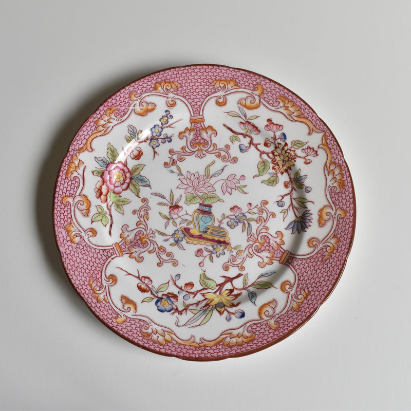 Antique Dessert Plate Sarreguemines Minton Pink 235 A