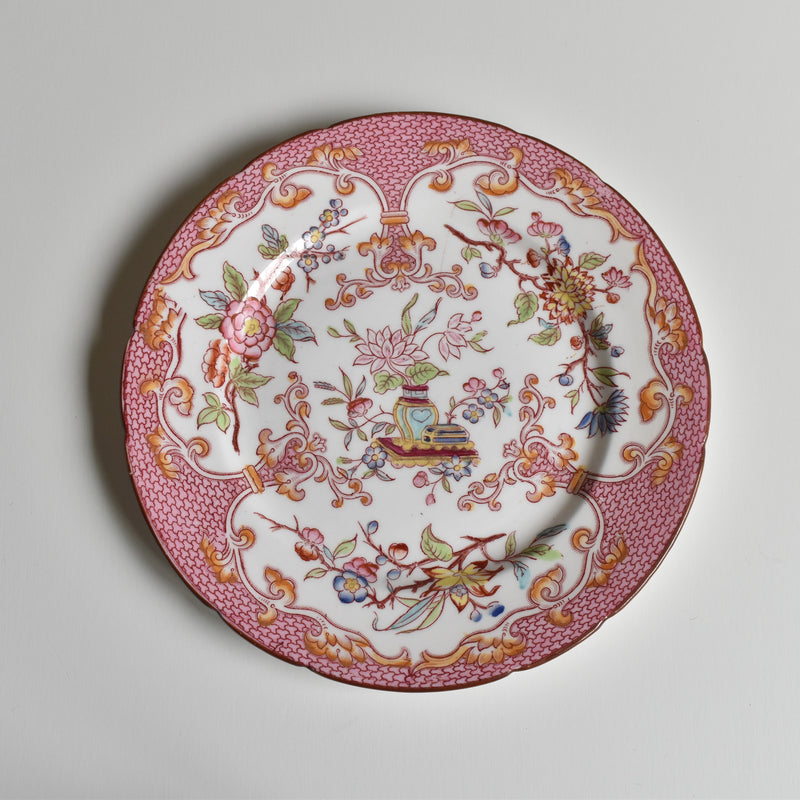 Antique Dessert Plate Sarreguemines Minton Pink 235 B