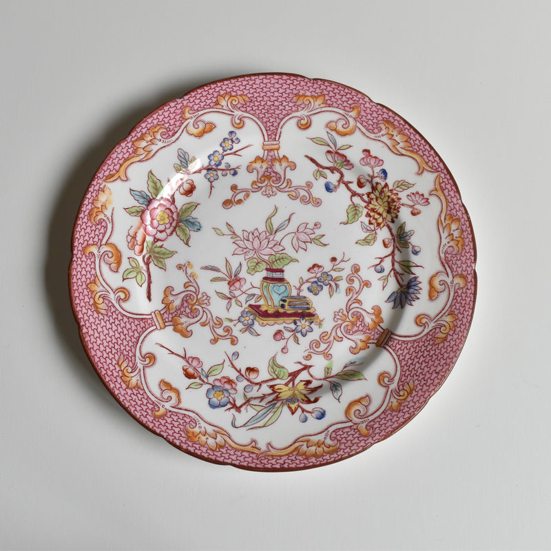 Antique Dessert Plate Sarreguemines Minton Pink 235 C