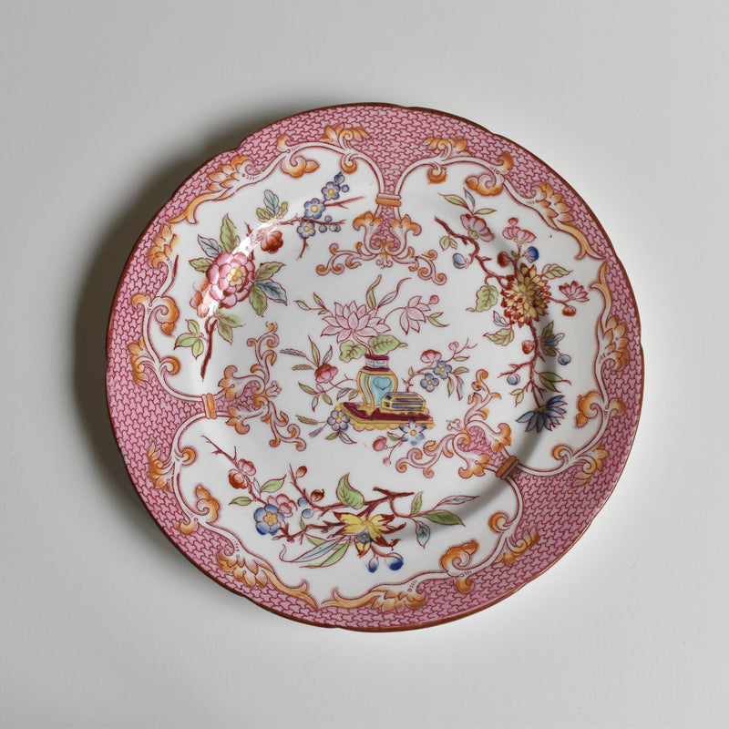 Antique Dessert Plate Sarreguemines Minton Pink 235 F
