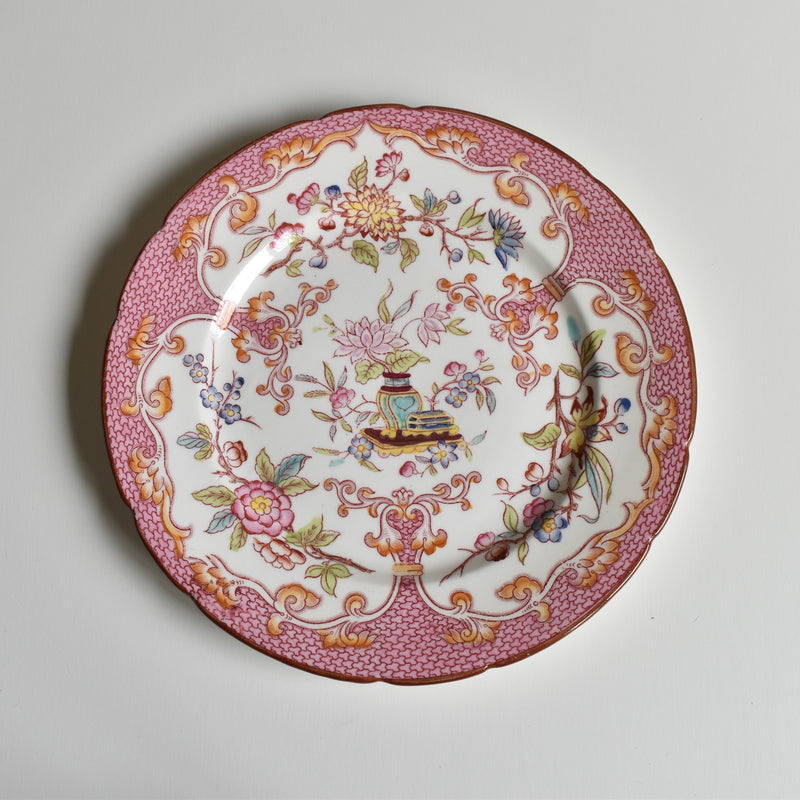 Antique Dessert Plate, Sarreguemines Minton, Pink 235 H