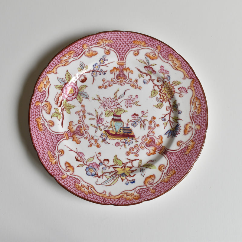 Antique Dessert Plate Sarreguemines Minton Pink 235 I