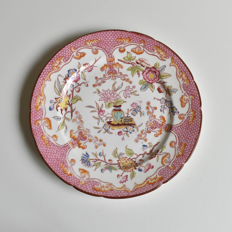 Antique Dessert Plate Sarreguemines Minton Pink 235 J