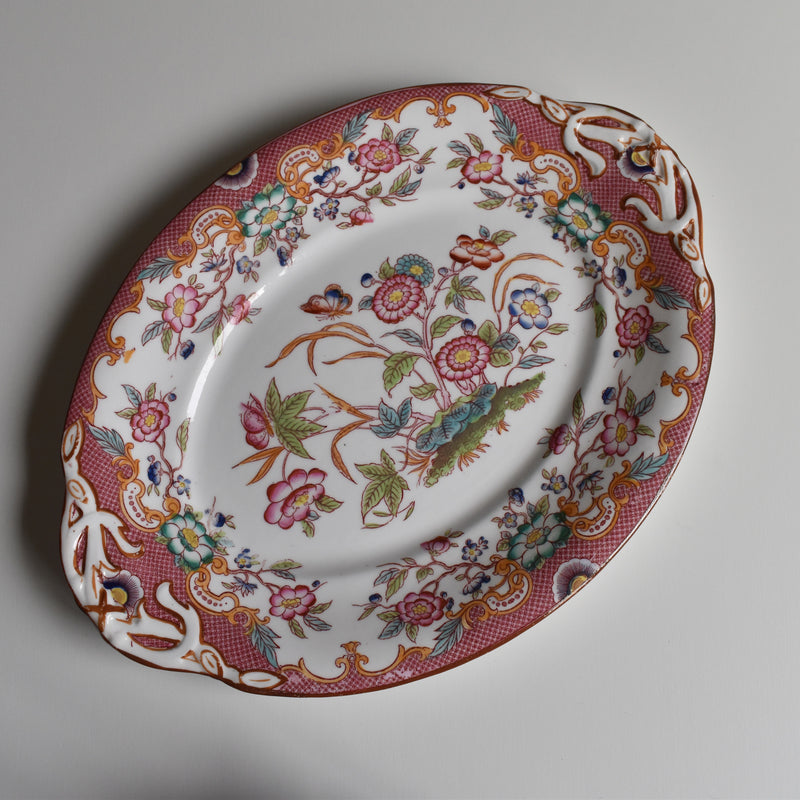 Antique oval platter Sarreguemines Minton