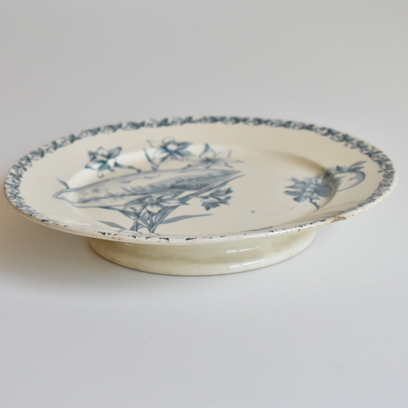Antique pedestal plate - Badonviller