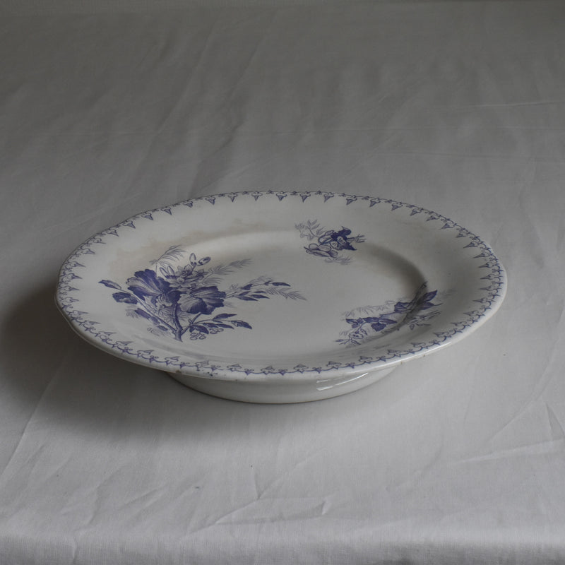 Antique Footed Plate U&C Sarreguemines Flore