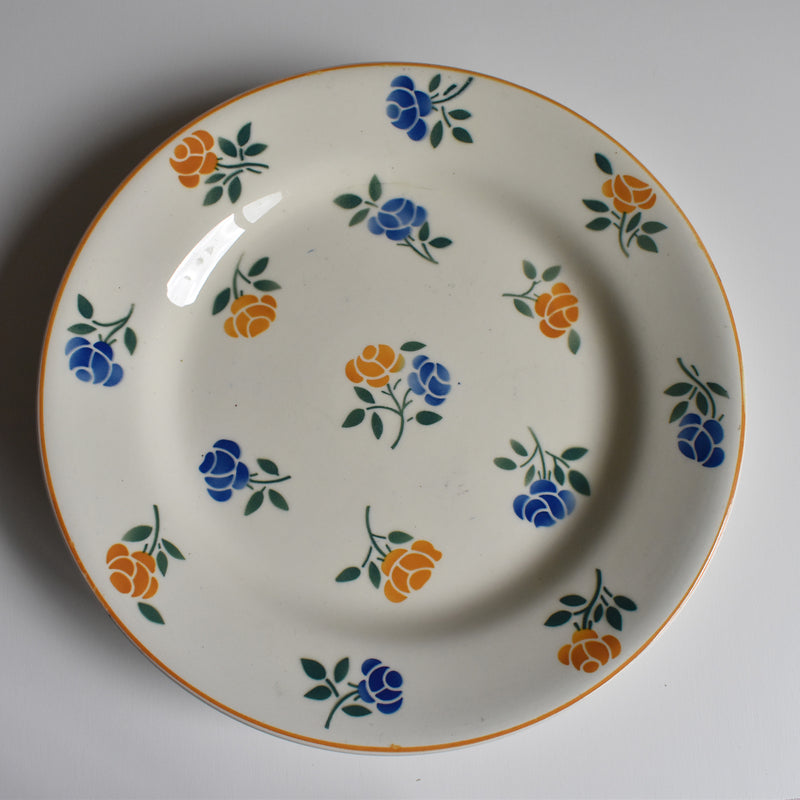Vintage pedestal plate Creil-Montereau Printemps