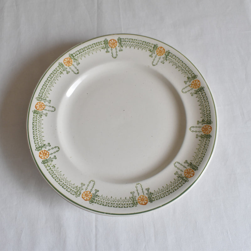 Antique Footed Plate Longwy Longjumeau