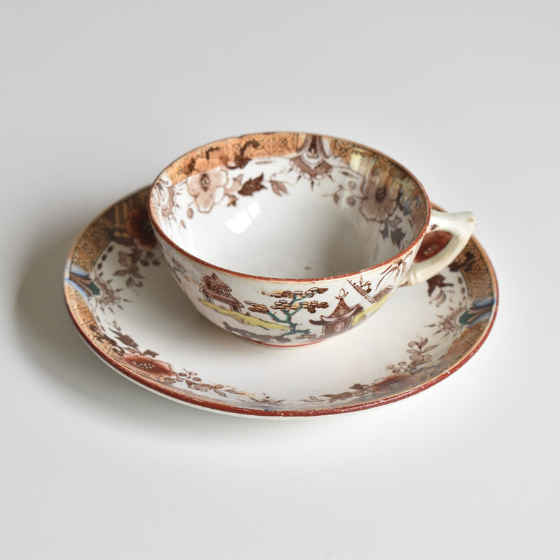 Antique Cup & Saucer Sarreguemines Kyoto B