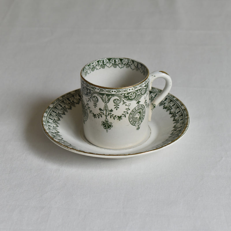 Antique cup and saucer Badonviller Empire C