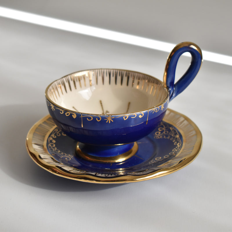 ア.ドラサンヴァル A.Dressinval コーヒーカップ＆ソーサー Blue B