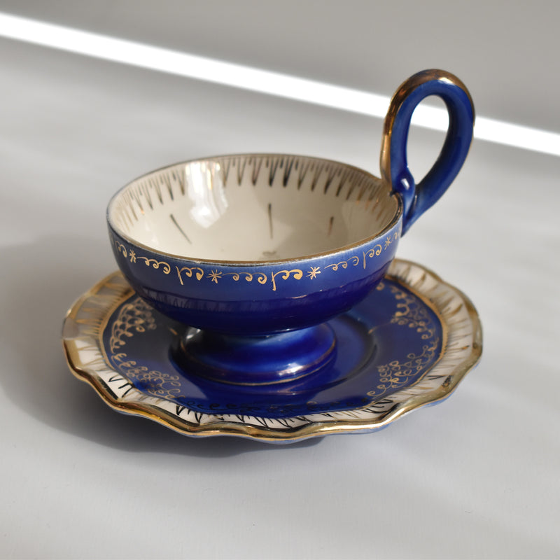 ア.ドラサンヴァル A.Dressinval コーヒーカップ＆ソーサー Blue D