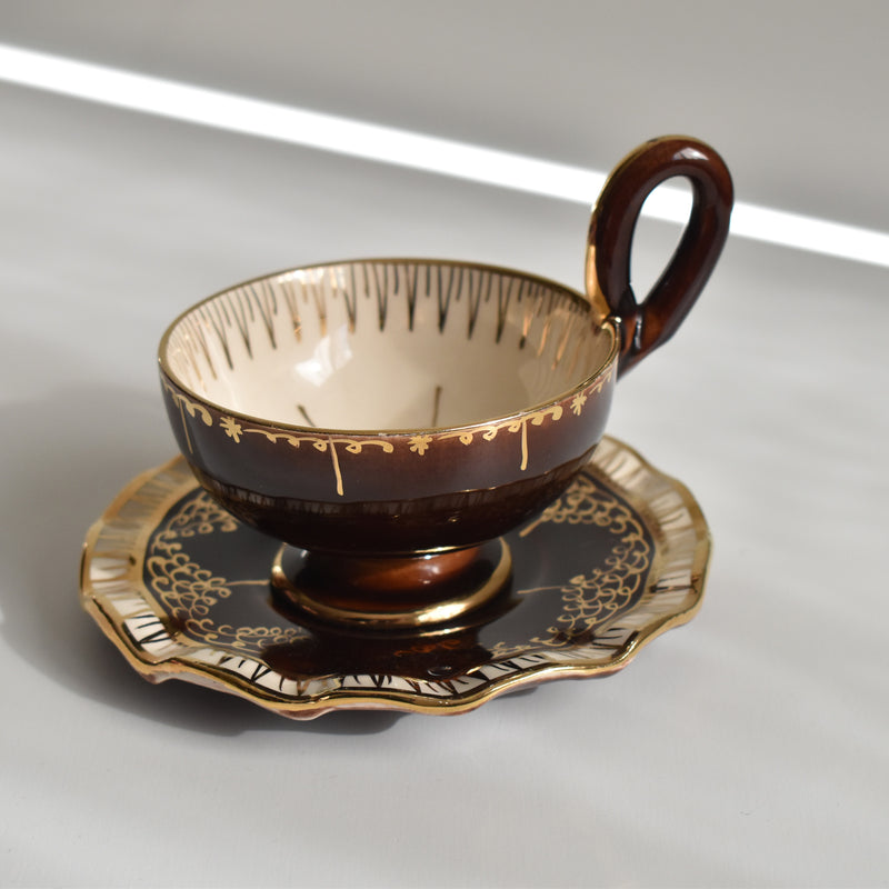 ア.ドラサンヴァル A.Dressinval コーヒーカップ＆ソーサーBrown B