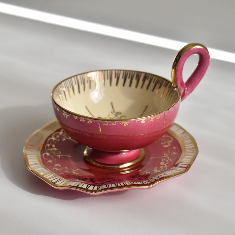ア.ドラサンヴァル A.Dressinval コーヒーカップ＆ソーサー Pink B