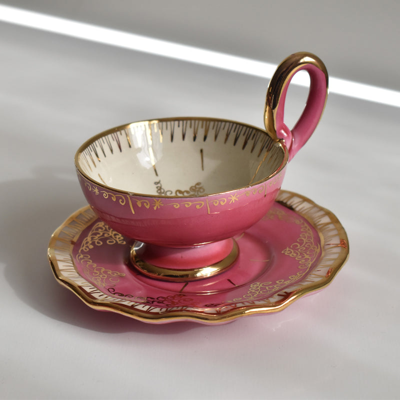ア.ドラサンヴァル A.Dressinval コーヒーカップ＆ソーサー Pink C