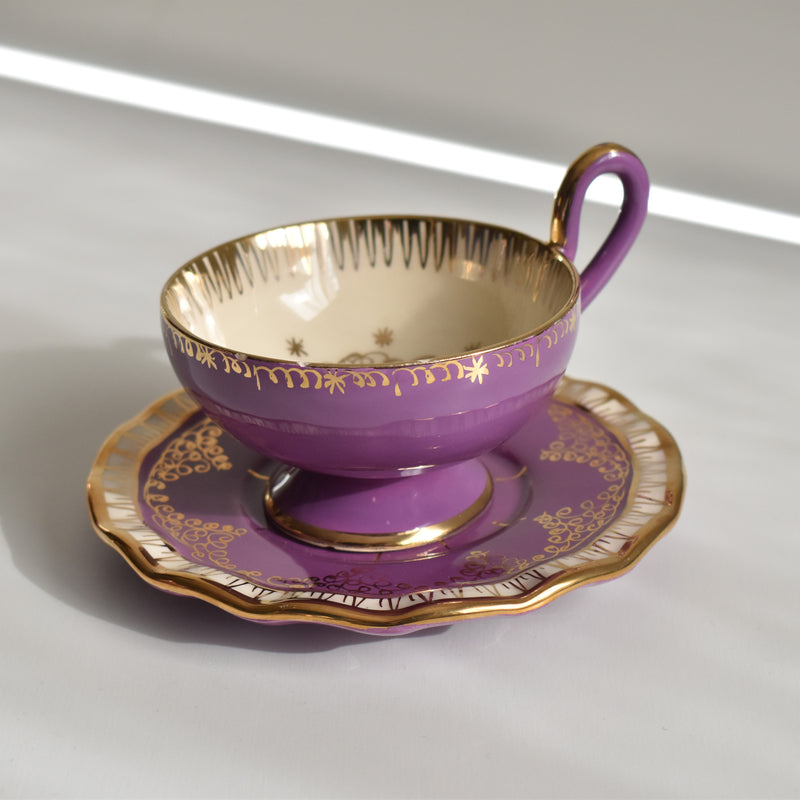 ア.ドラサンヴァル A.Dressinval コーヒーカップ＆ソーサー Purple B