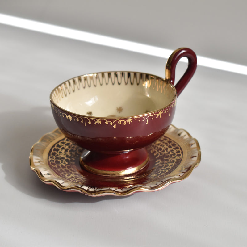 ア.ドラサンヴァル A.Dressinval コーヒーカップ＆ソーサー Red B