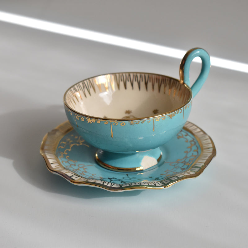 ア.ドラサンヴァル A.Dressinval コーヒーカップ＆ソーサー Turquoise B