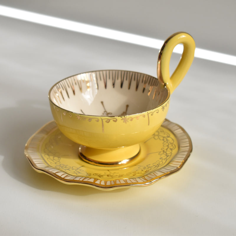ア.ドラサンヴァル A.Dressinval コーヒーカップ＆ソーサー Yellow B