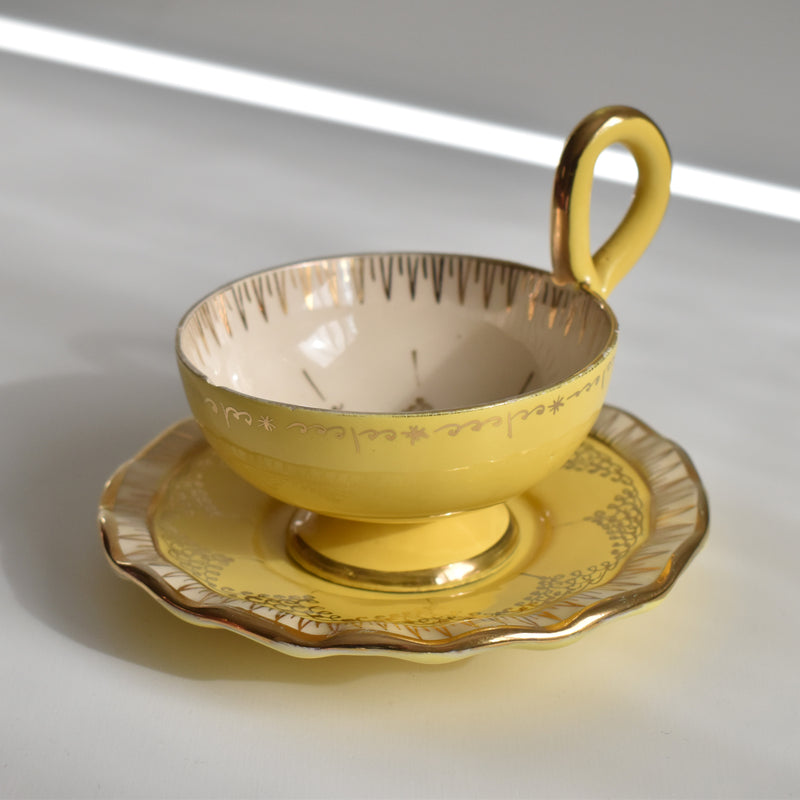 ア.ドラサンヴァル A.Dressinval コーヒーカップ＆ソーサー Yellow D