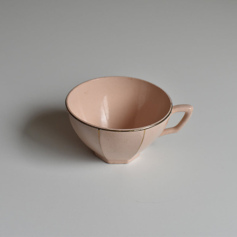 Vintage Coffee Cup Digoin & Sarreguemines Octogonal Gold C