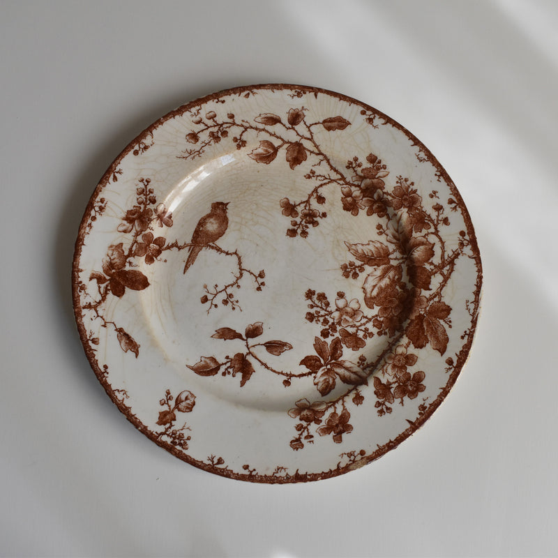 Antique Dessert Plate Gien Fauvette D