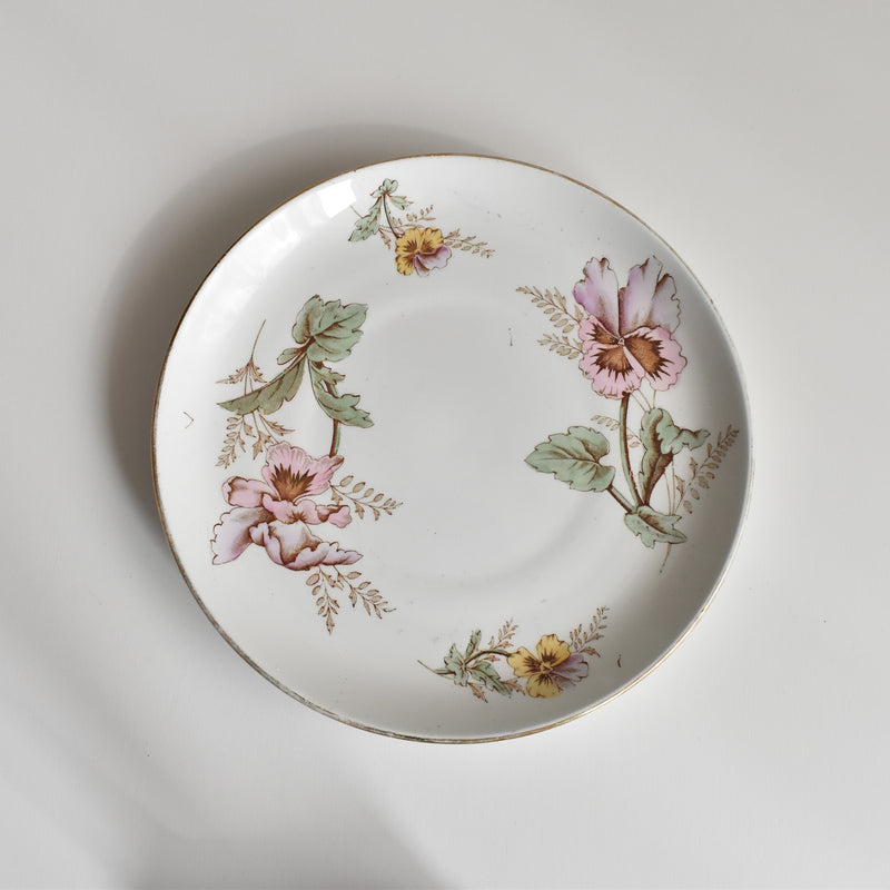 Antique Dessert Plate K&G Lunéville Pensées A