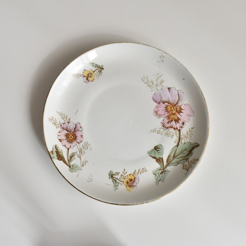 Antique Dessert Plate, K&G Lunéville, Pensées B