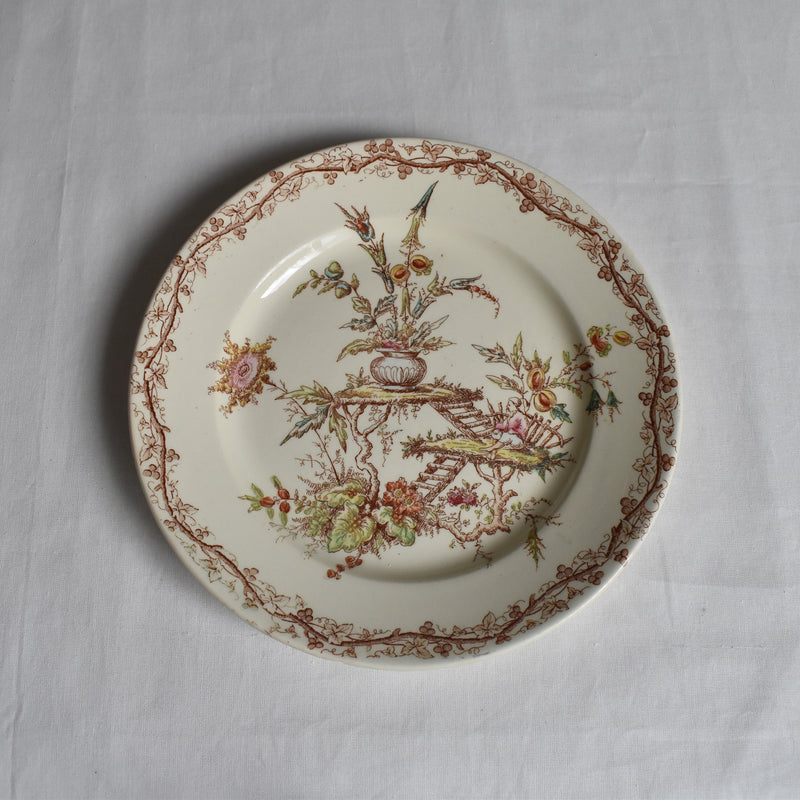 Antique dessert plate, K&G Luneville, polychrome